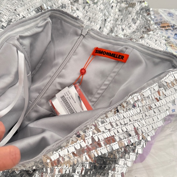 Simon Miller Sculpty Strapless Sequin Dress Evening Cocktail NWT Sz 8 - Picture 10 of 12